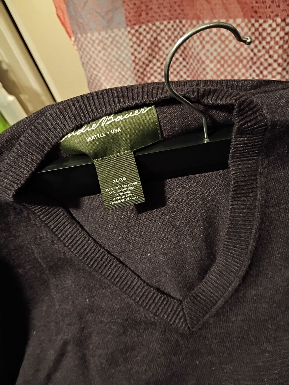 Eddie Bauer Men’s V-Neck Sweater in Deep Navy